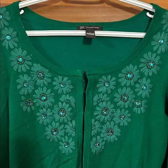 INC International Concepts Green Knit Top - Picture 3 of 4